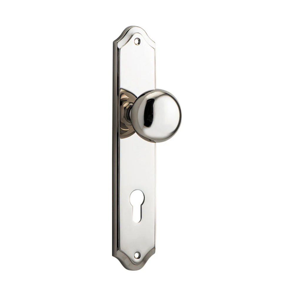 Iver Cambridge Door Knob on Shouldered Backplate Polished Nickel - Image 3