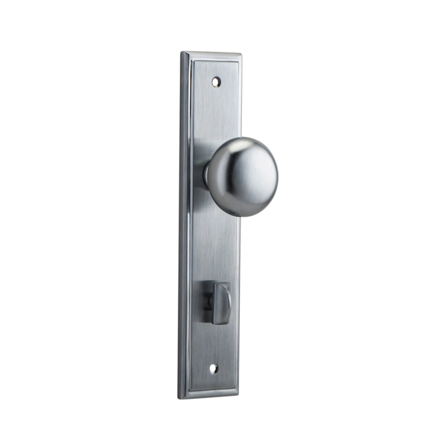 Iver Cambridge Door Knob on Stepped Backplate Brushed Chrome - Image 4