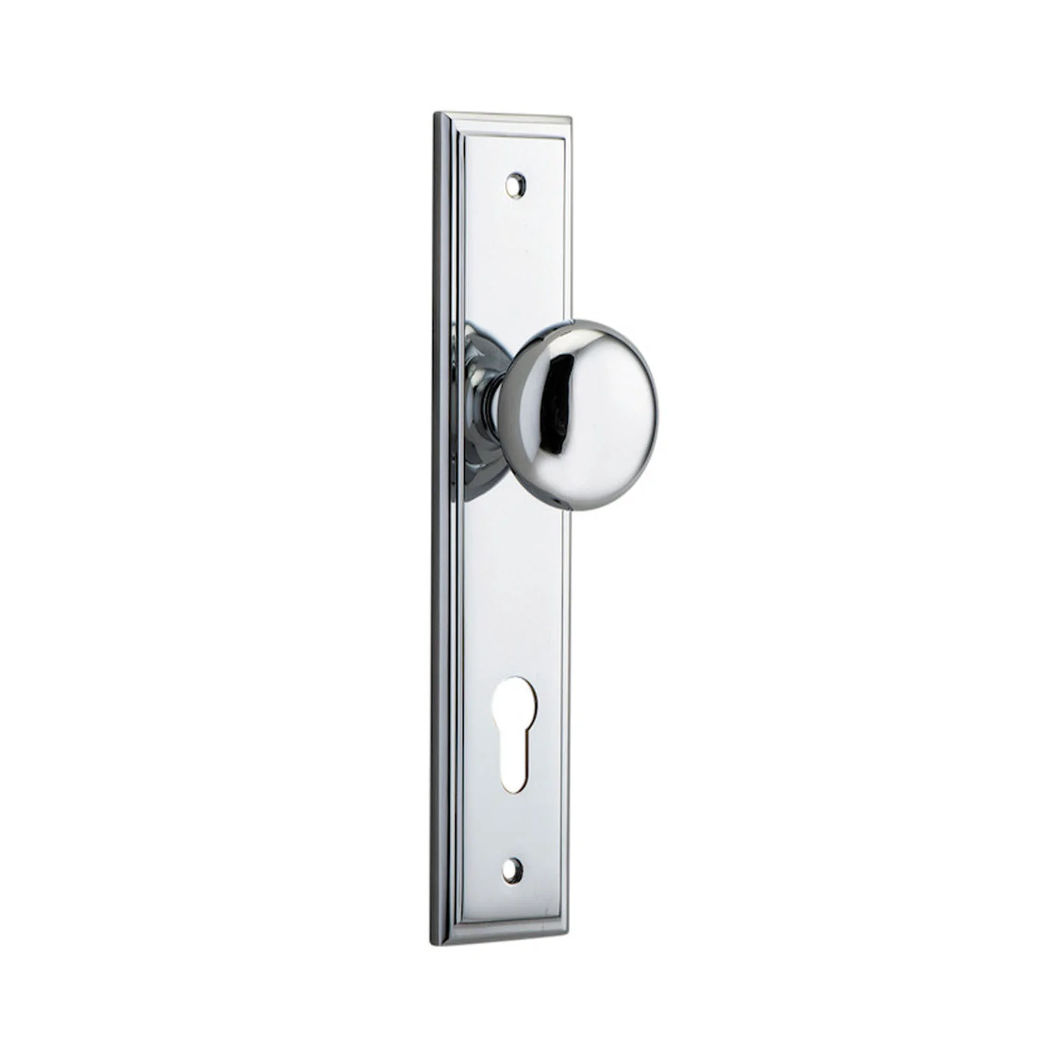 Iver Cambridge Door Knob on Stepped Backplate Chrome Plated - Image 3
