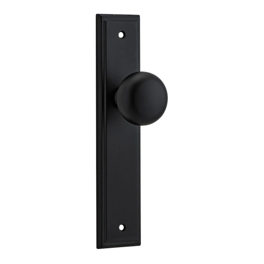 Iver Cambridge Door Knob on Stepped Backplate Matt Black - Image 4