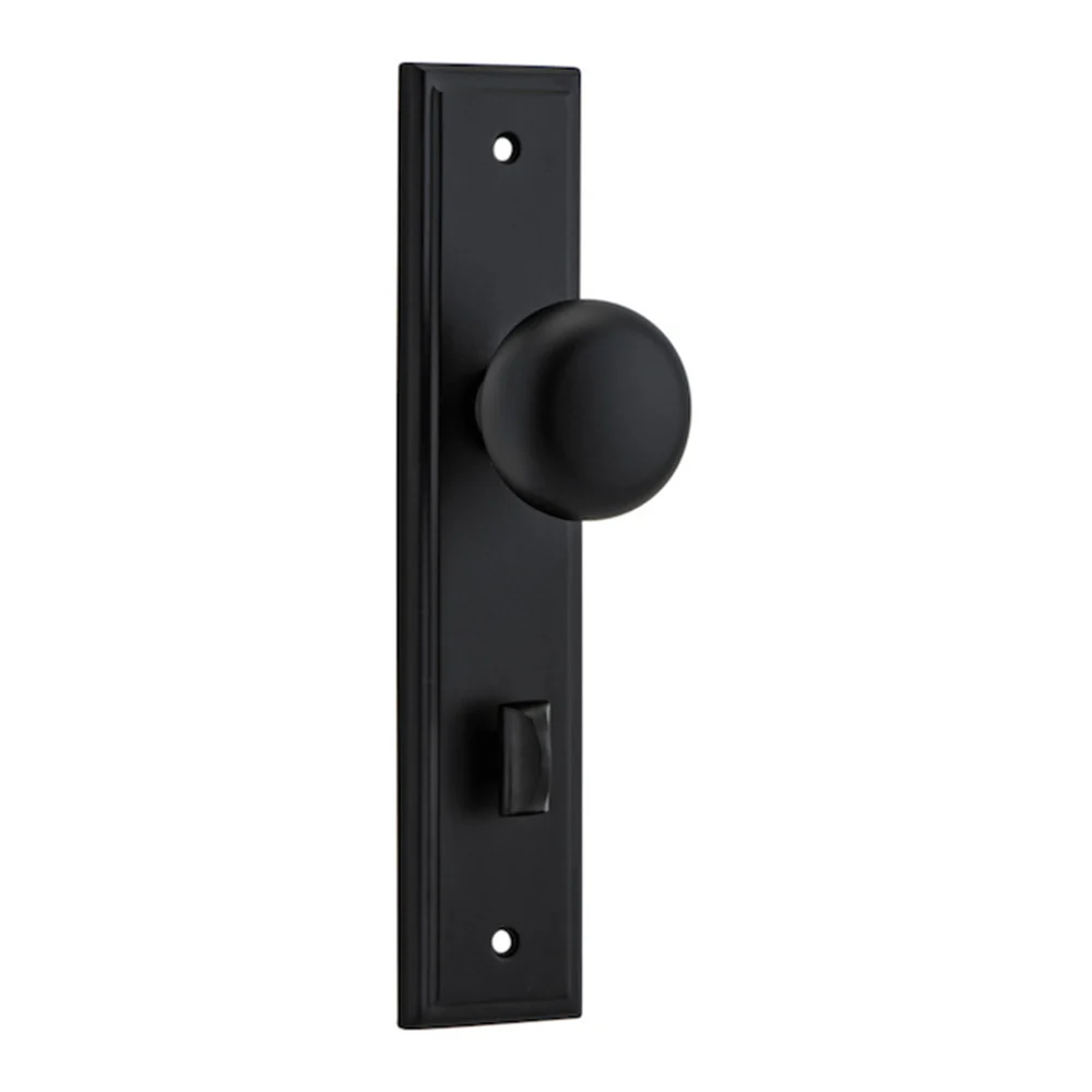 Iver Cambridge Door Knob on Stepped Backplate Matt Black - Image 6