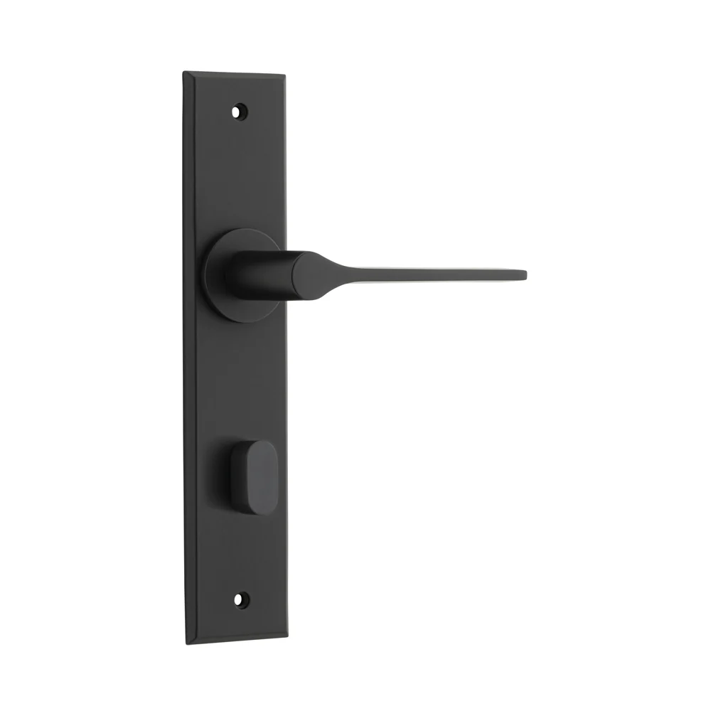 Iver Como Door Lever Handle on Chamfered Backplate Matt Black - Image 5