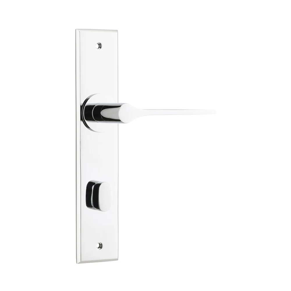 Iver Como Door Lever Handle on Chamfered Backplate Polished Chrome - Image 4