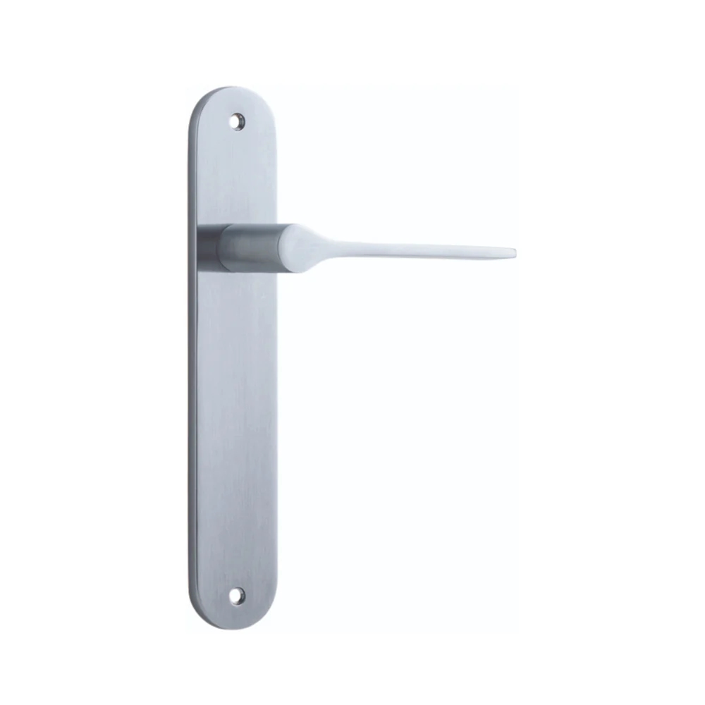 Iver Como Door Lever Handle on Oval Backplate Brushed Chrome - Image 3