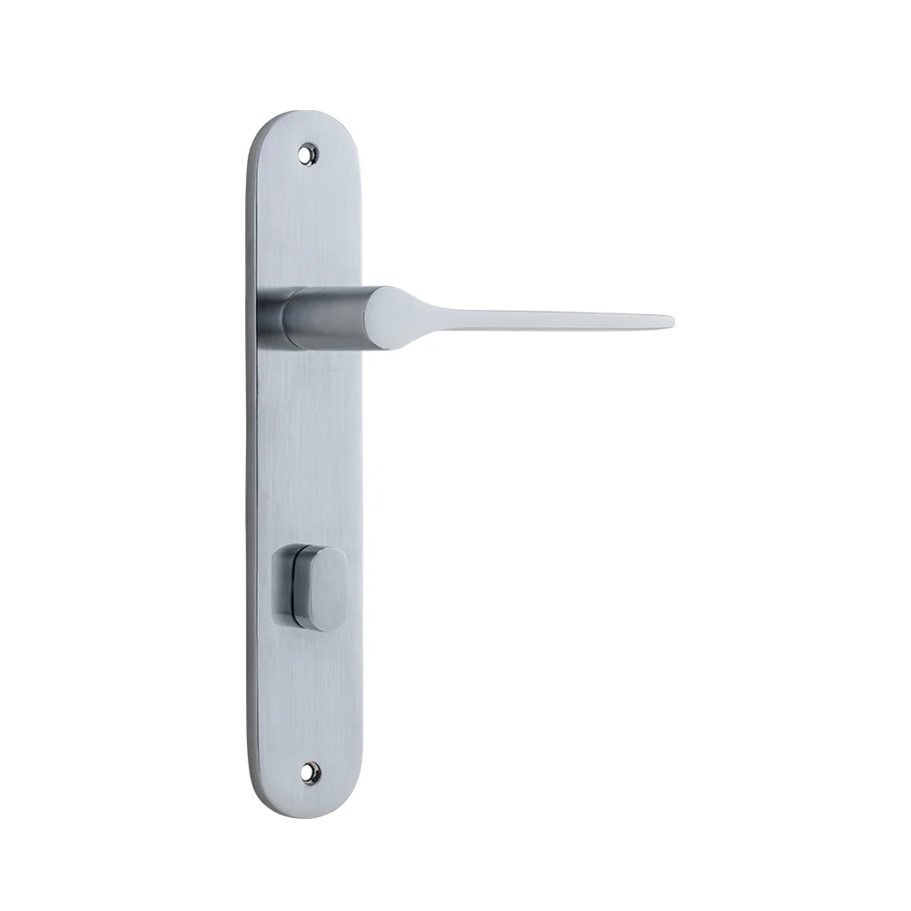 Iver Como Door Lever Handle on Oval Backplate Brushed Chrome - Image 5