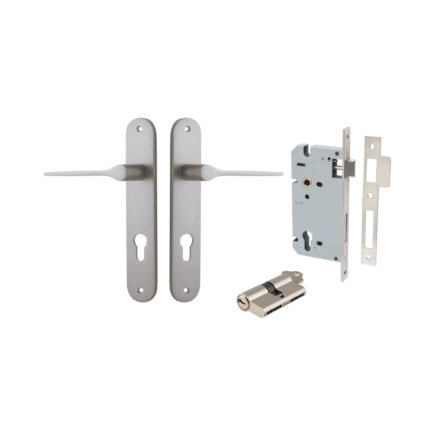 Iver Como Door Lever Handle on Oval Backplate Entrance Kit Key/Key - Available in Various Finishes - Image 11