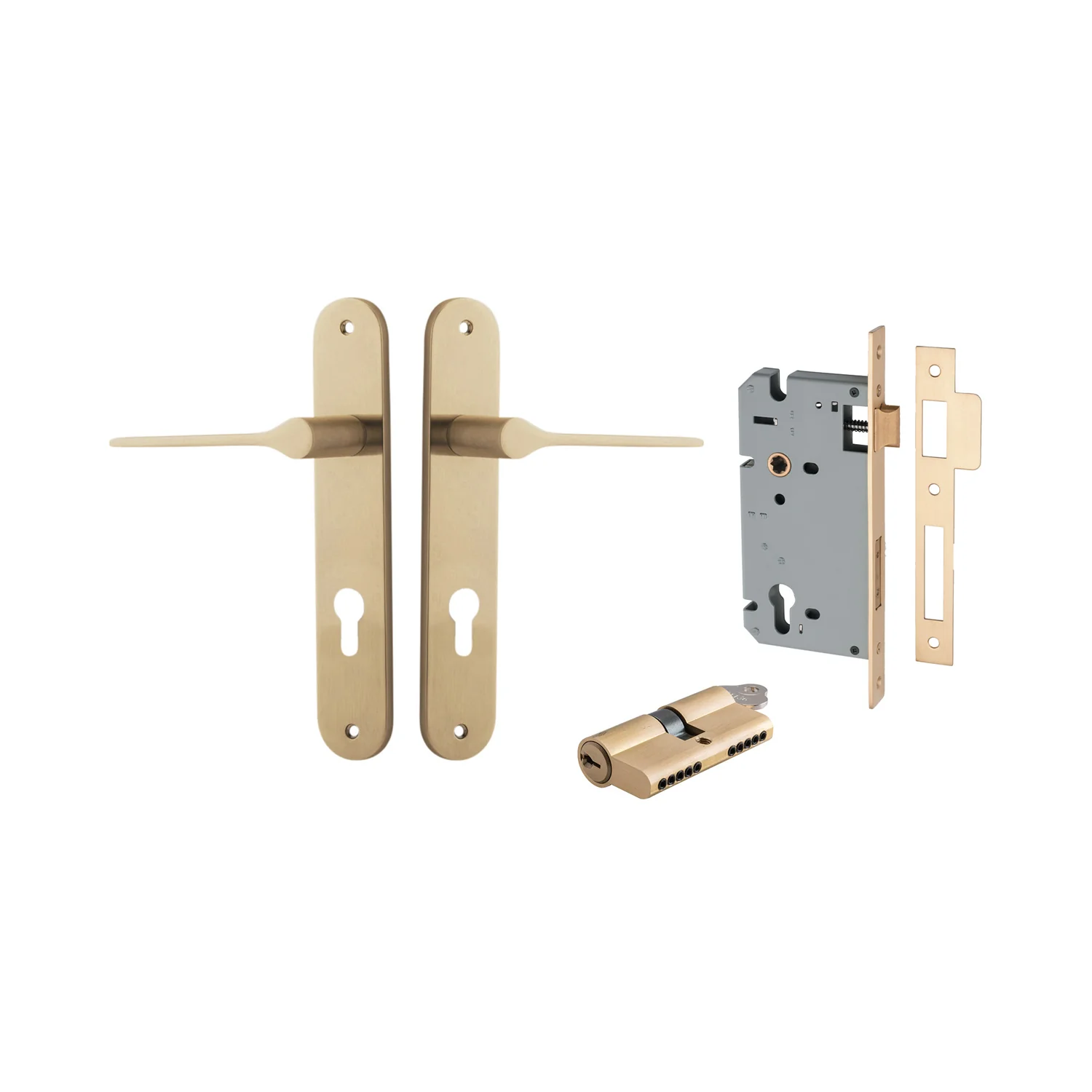 Iver Como Door Lever Handle on Oval Backplate Entrance Kit Key/Key - Available in Various Finishes - Image 12