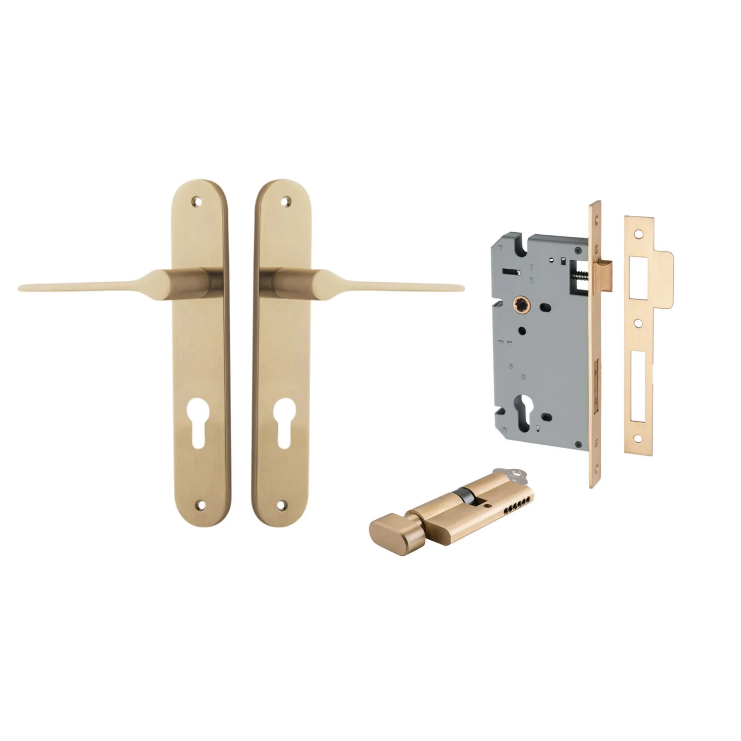 Iver Como Door Lever Handle on Oval Backplate Entrance Kit Key/Thumb - Available in Various Finishes - Image 6