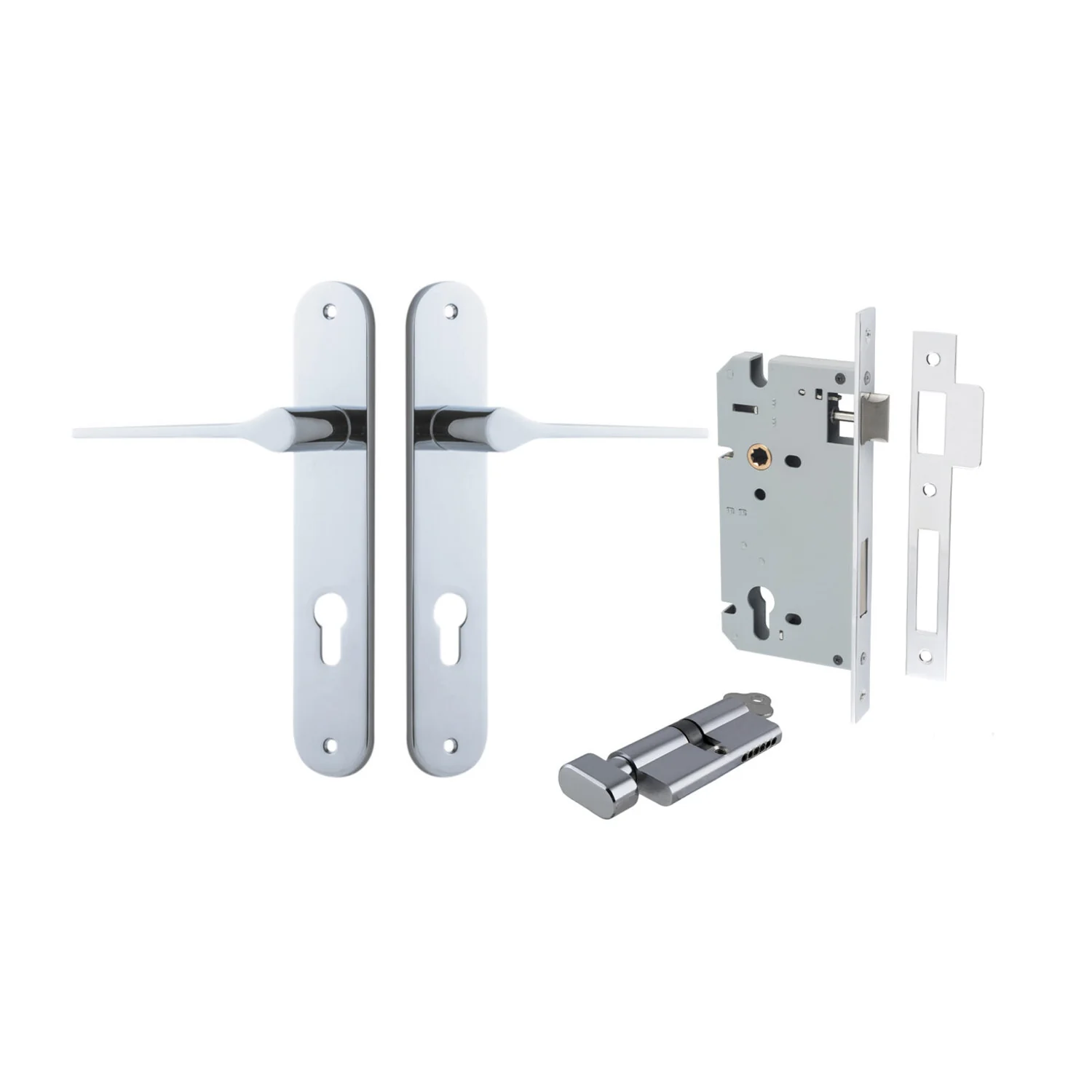 Iver Como Door Lever Handle on Oval Backplate Entrance Kit Key/Thumb - Available in Various Finishes - Image 8