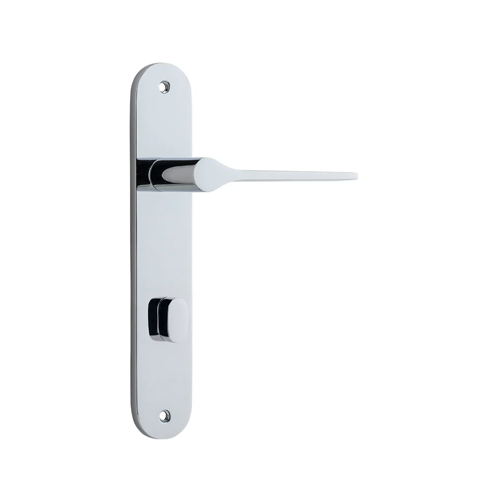 Iver Como Door Lever Handle on Oval Backplate Polished Chrome - Image 5