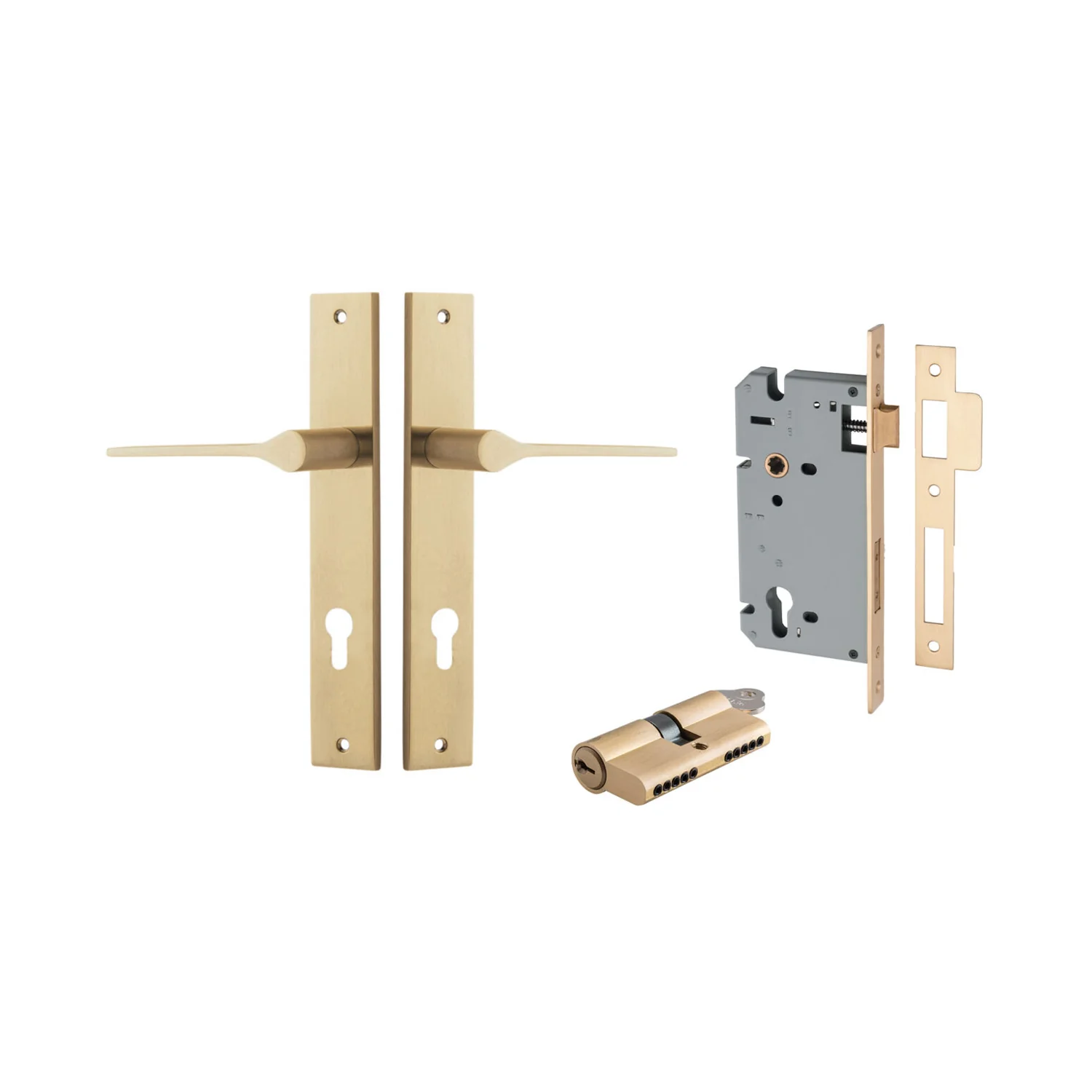 Iver Como Door Lever Handle on Rectangular Backplate Entrance Kit Key/Key - Image 12
