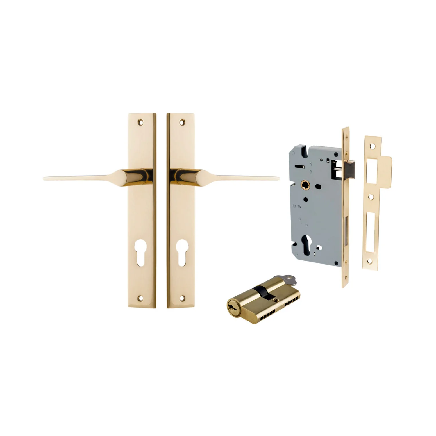 Iver Como Door Lever Handle on Rectangular Backplate Entrance Kit Key/Key - Image 6