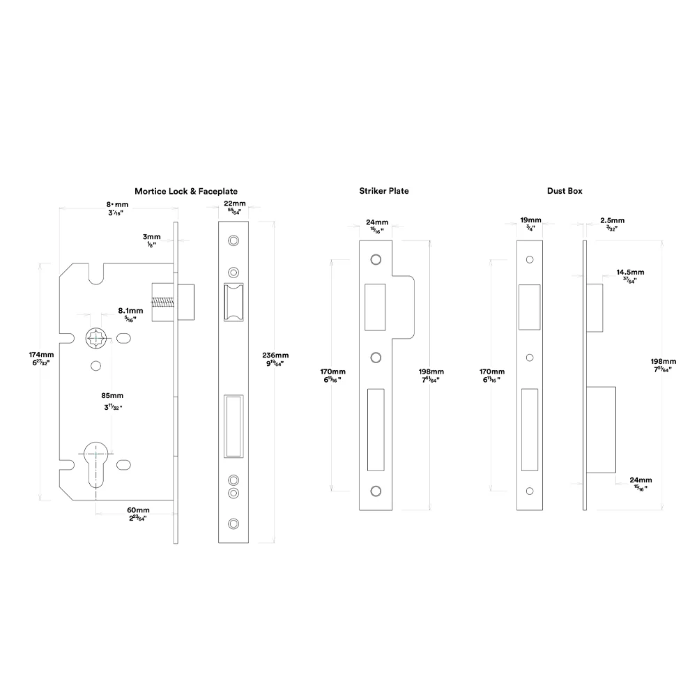 Iver Como Door Lever Handle on Rectangular Backplate Entrance Kit Key/Thumb - Image 5