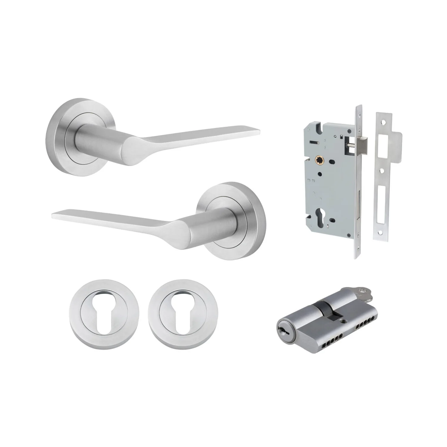 Iver Como Door Lever Handle on Round Rose Entrance Kit Key/Key - Available in Various Finishes - Image 11