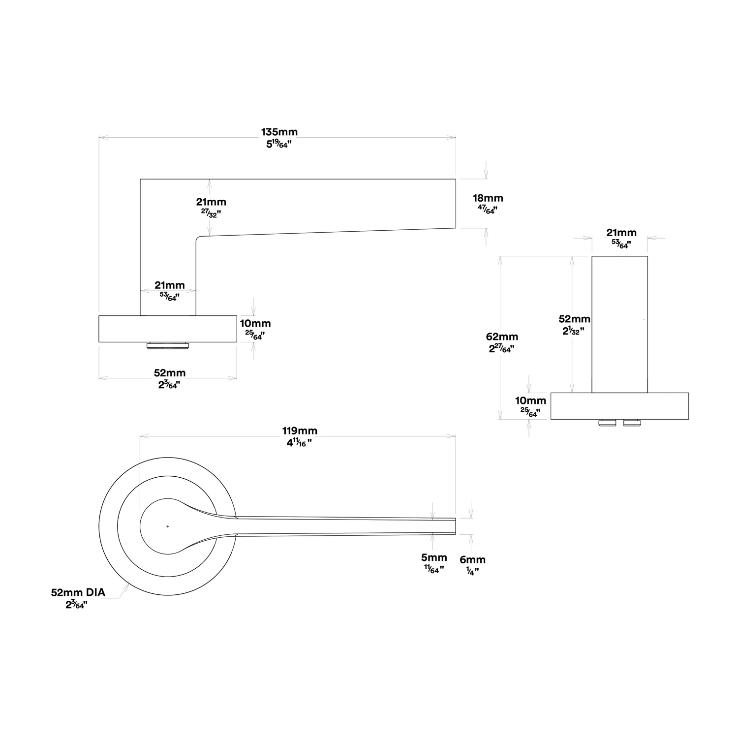 Iver Como Door Lever Handle on Round Rose Entrance Kit Key/Key - Available in Various Finishes - Image 3