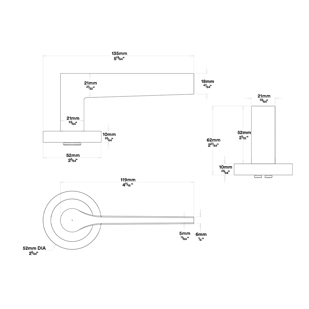 Iver Como Door Lever Handle on Round Rose Entrance Kit Key/Thumb - Available in Various Finishes - Image 3