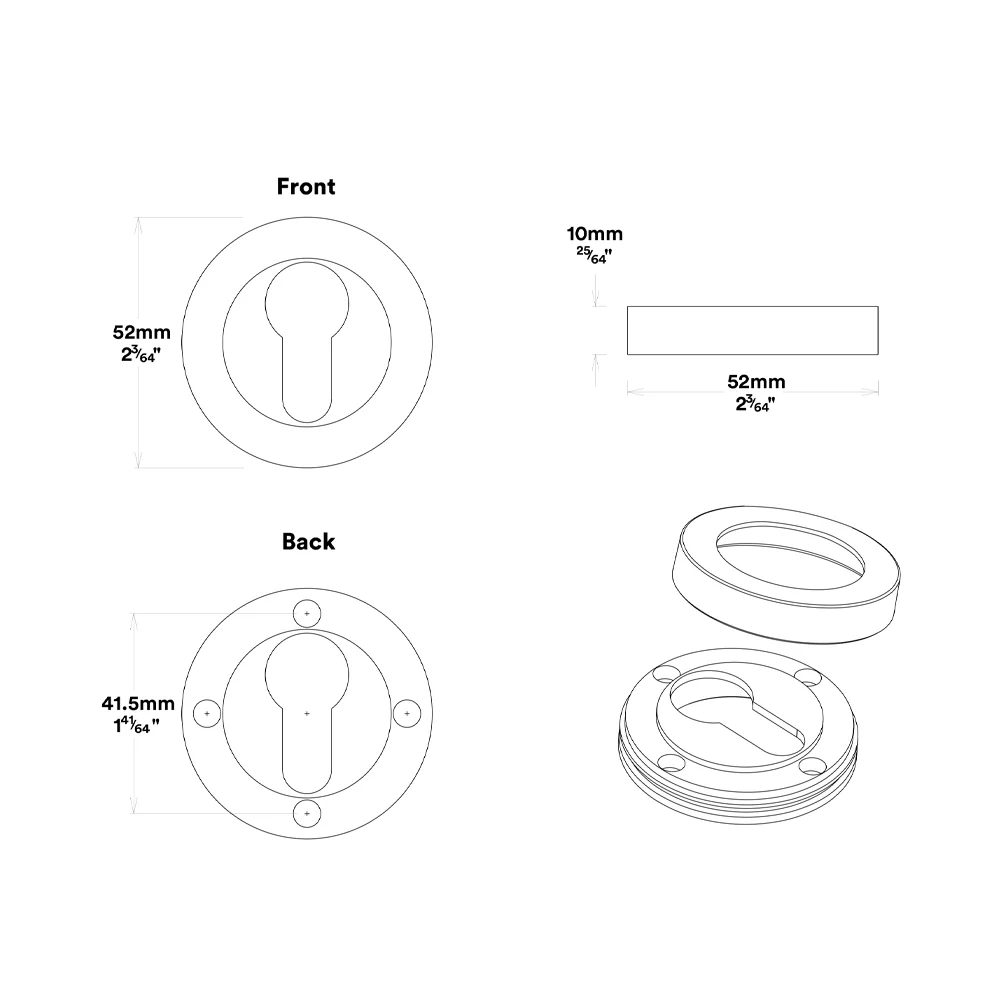 Iver Como Door Lever Handle on Round Rose Entrance Kit Key/Thumb - Available in Various Finishes - Image 4