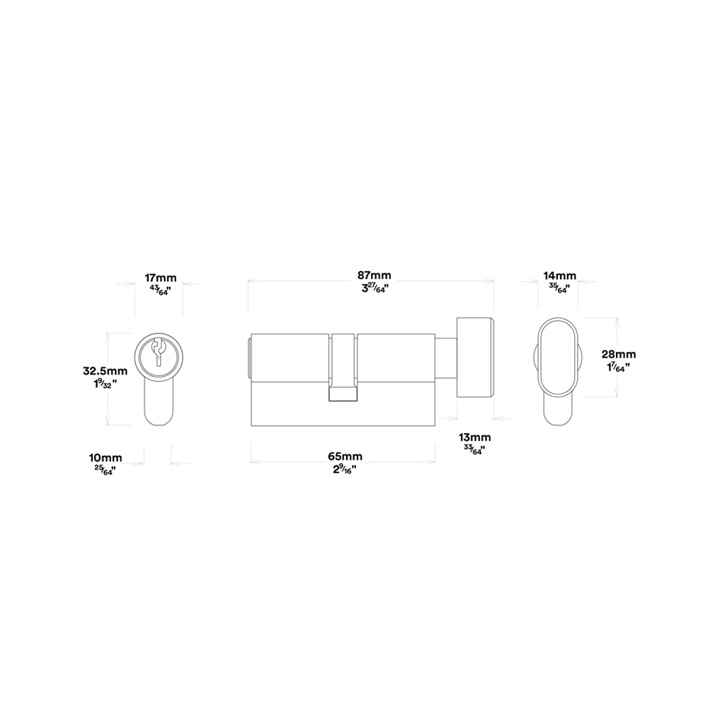 Iver Como Door Lever Handle on Round Rose Entrance Kit Key/Thumb - Available in Various Finishes - Image 5