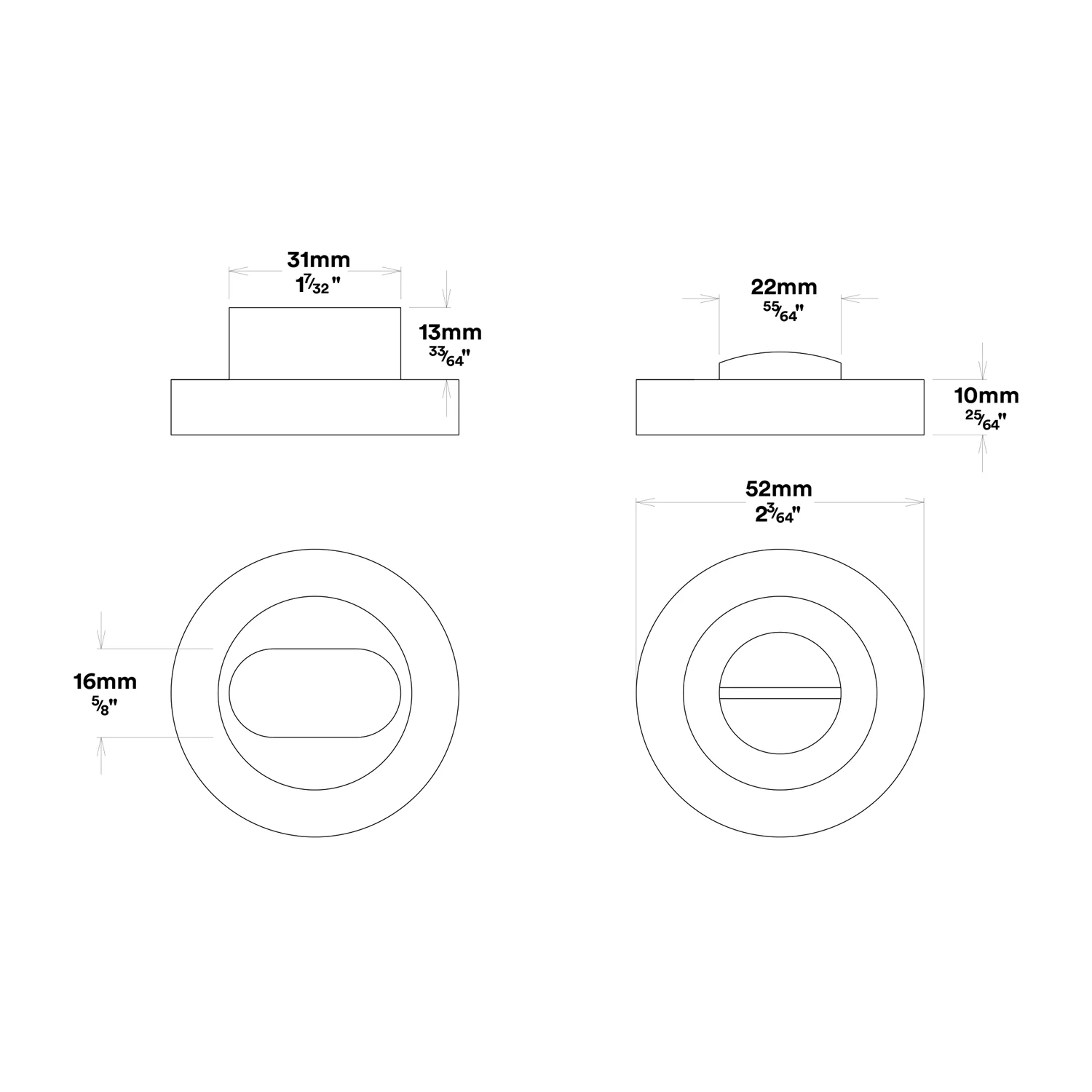 Iver Como Door Lever Handle on Round Rose Privacy Kit - Available in Various Finishes - Image 3