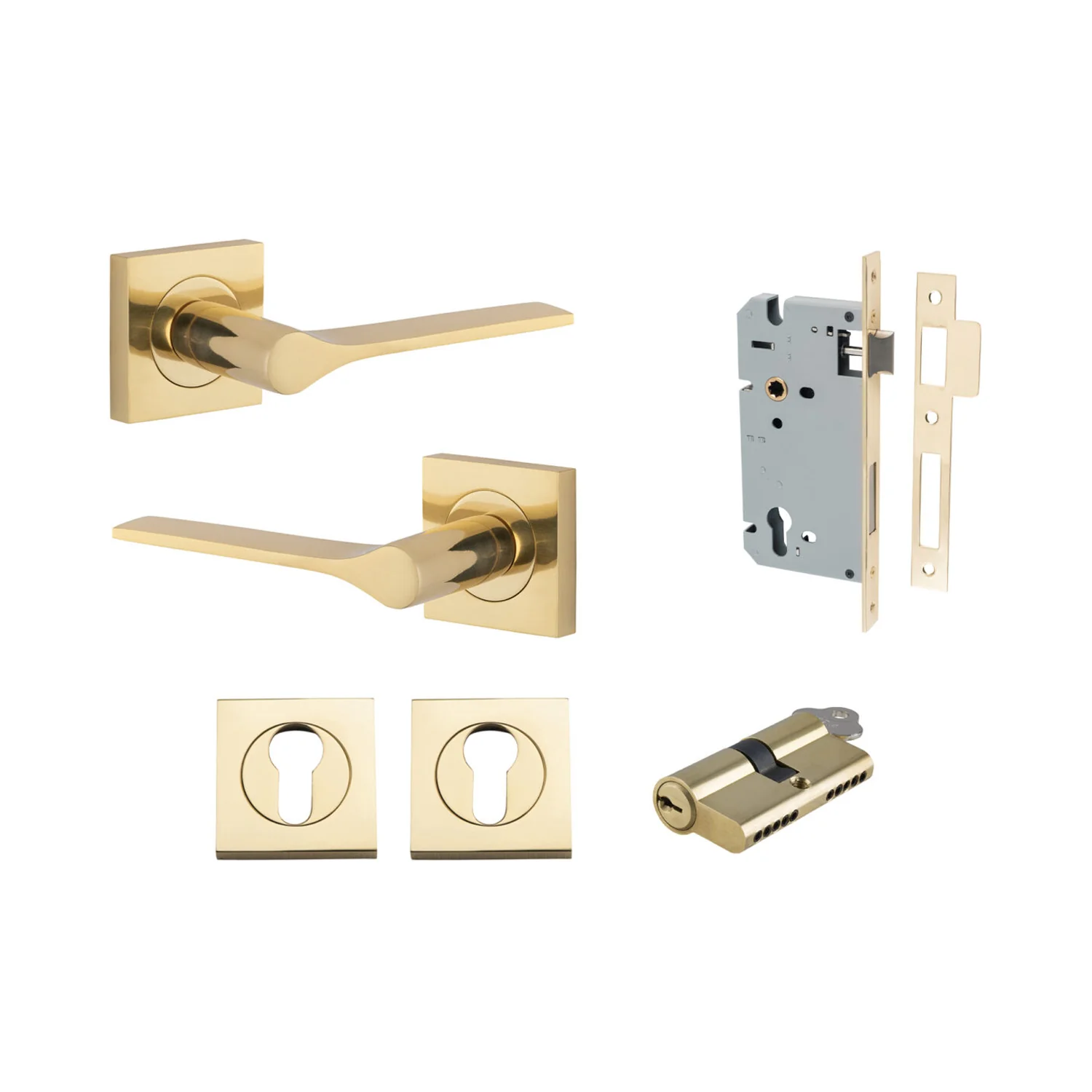Iver Como Door Lever Handle on Square Rose Entrance Kit Key/Key - Available in Various Finishes - Image 7