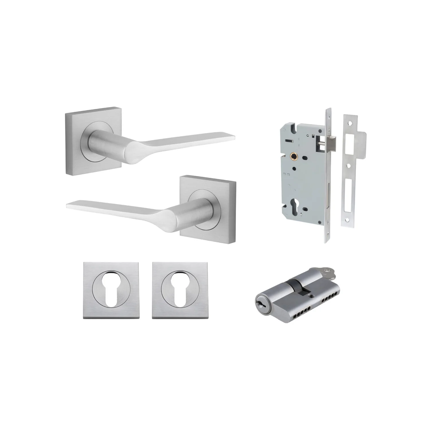 Iver Como Door Lever Handle on Square Rose Entrance Kit Key/Thumb - Available in Various Finishes - Image 11