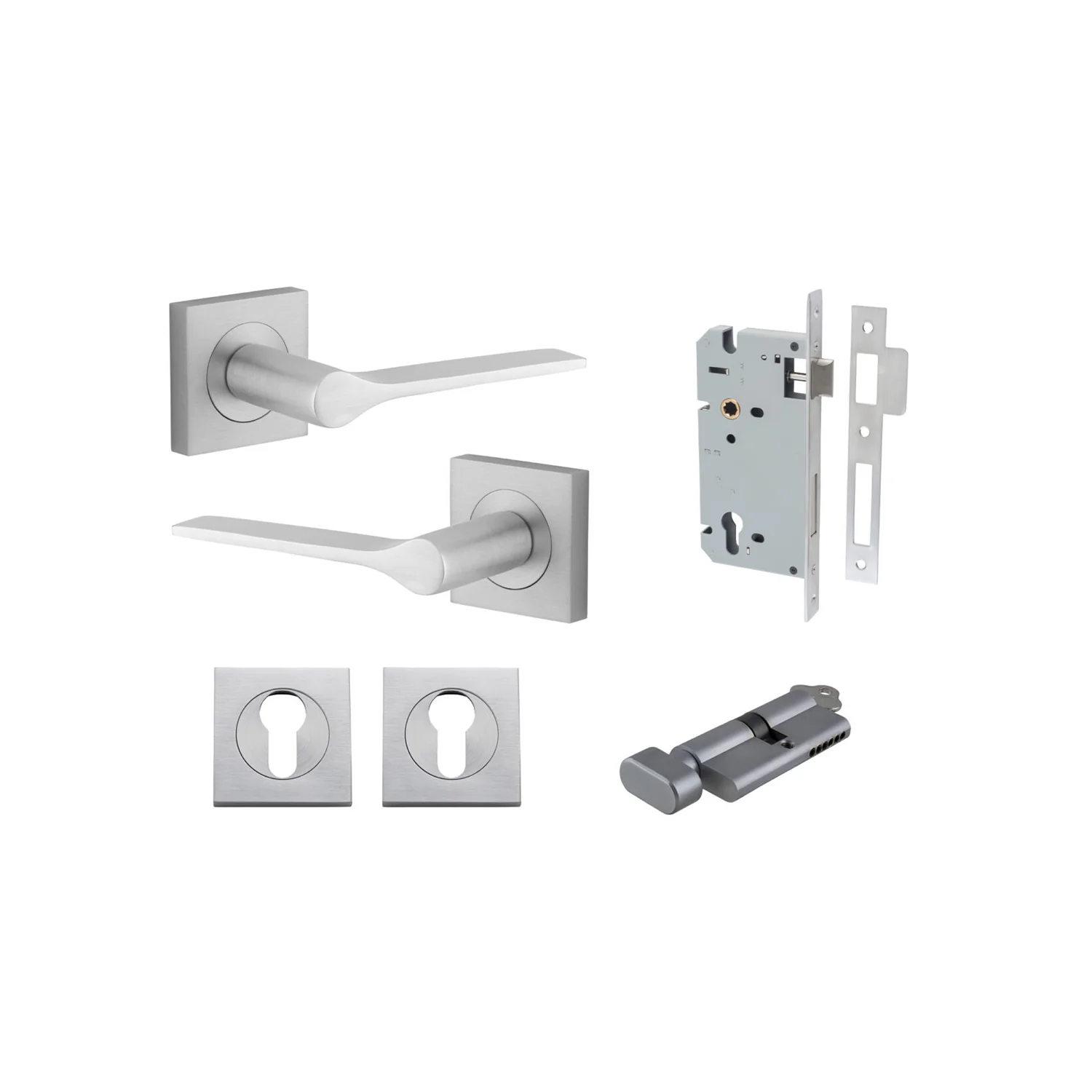 Iver Como Door Lever Handle on Square Rose Entrance Kit Key/Thumb - Available in Various Finishes - Image 13