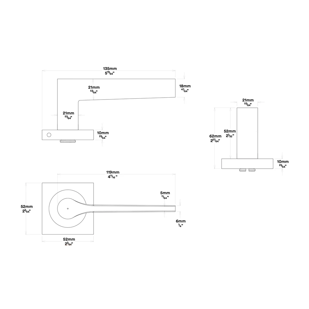 Iver Como Door Lever Handle on Square Rose Entrance Kit Key/Thumb - Available in Various Finishes - Image 3