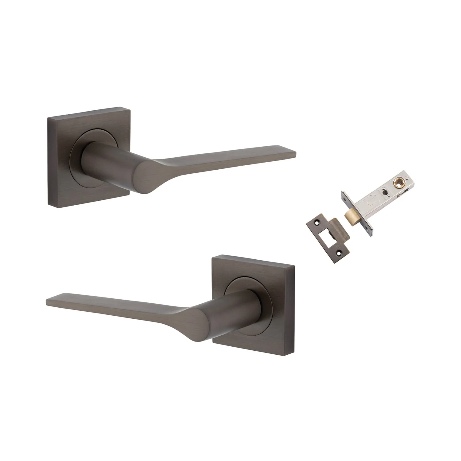Iver Como Door Lever Handle on Square Rose Passage Kit - Available in Various Finishes - Image 5