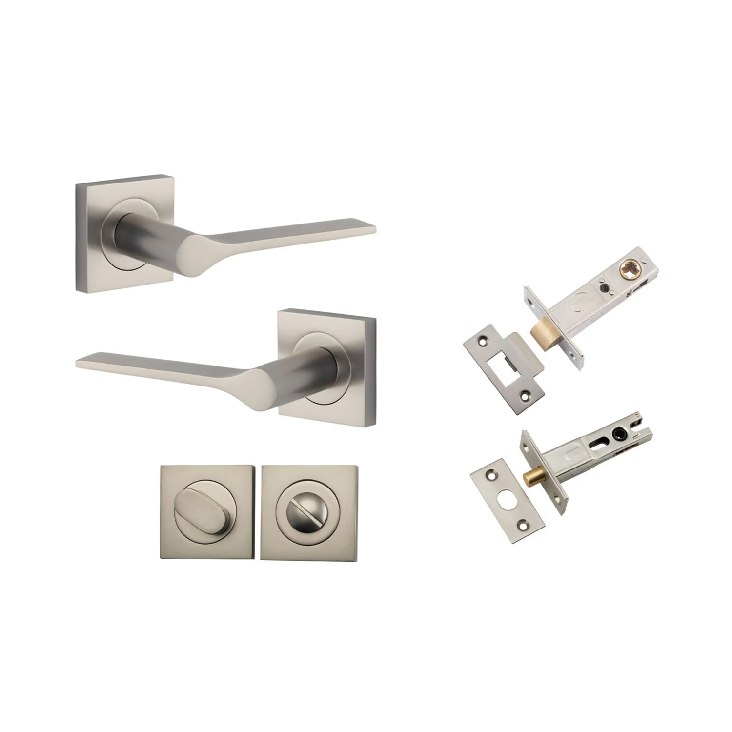 Iver Como Door Lever Handle on Square Rose Privacy Kit - Available in Various Finishes - Image 11