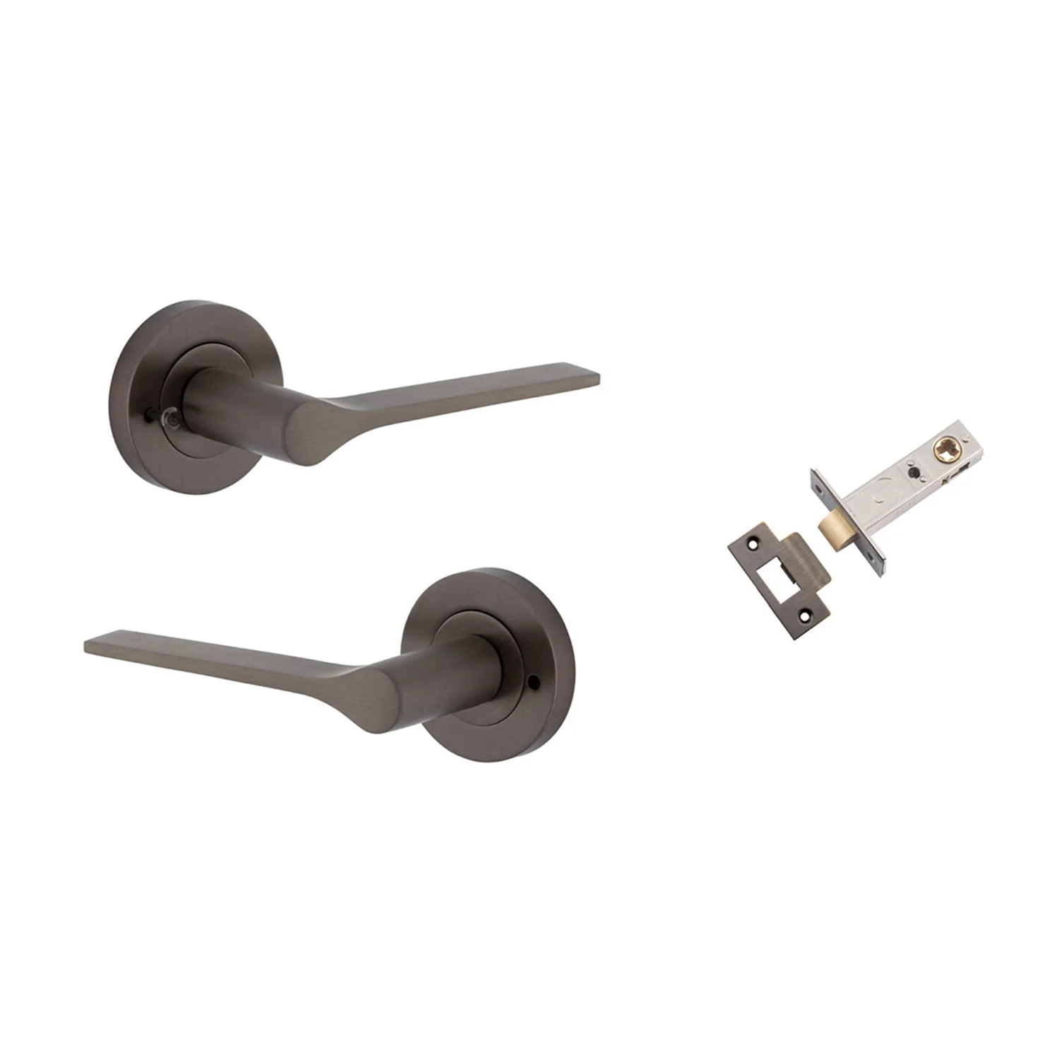 Iver Como Door Lever on Round Rose Inbuilt Privacy Kit - Available in Various Finishes - Image 6