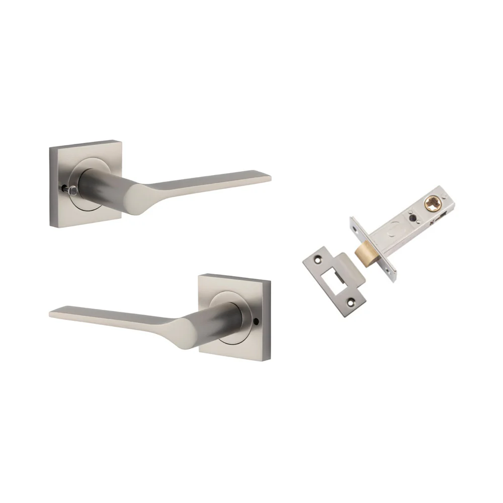 Iver Como Door Lever on Square Rose Inbuilt Privacy Kit 60mm Backset - Available in Various Finishes - Image 10