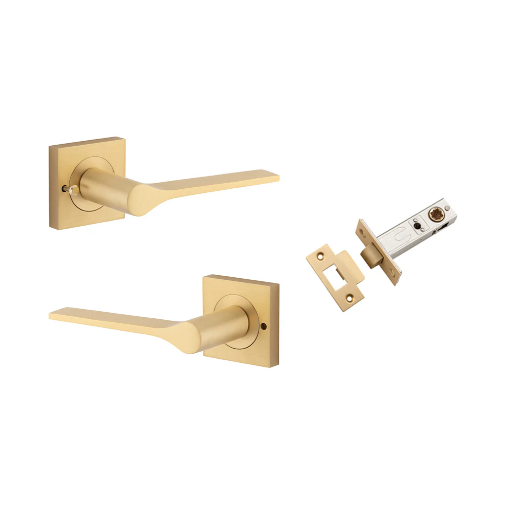 Iver Como Door Lever on Square Rose Inbuilt Privacy Kit 60mm Backset - Available in Various Finishes - Image 11