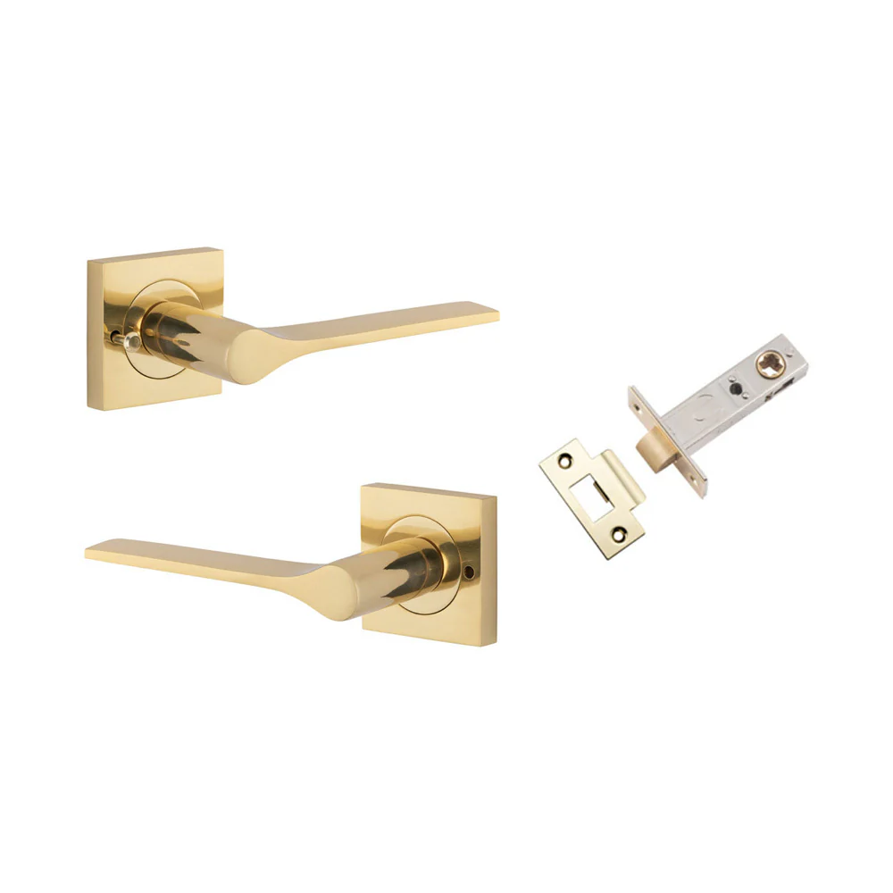 Iver Como Door Lever on Square Rose Inbuilt Privacy Kit 60mm Backset - Available in Various Finishes - Image 5