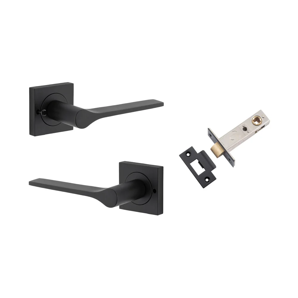 Iver Como Door Lever on Square Rose Inbuilt Privacy Kit 60mm Backset - Available in Various Finishes - Image 7