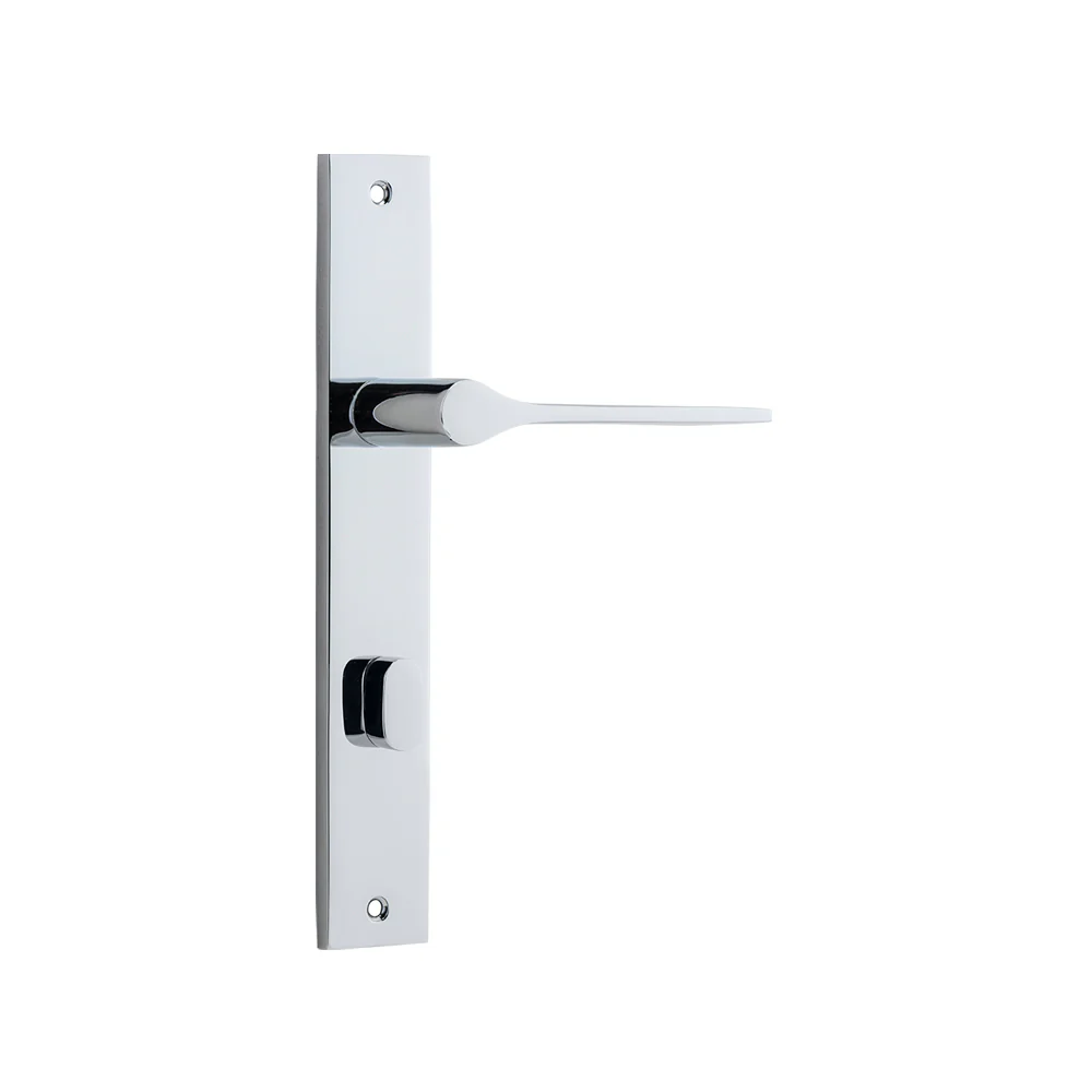 Iver Como Door Lever Handle on Rectangular Backplate Polished Chrome - Image 6