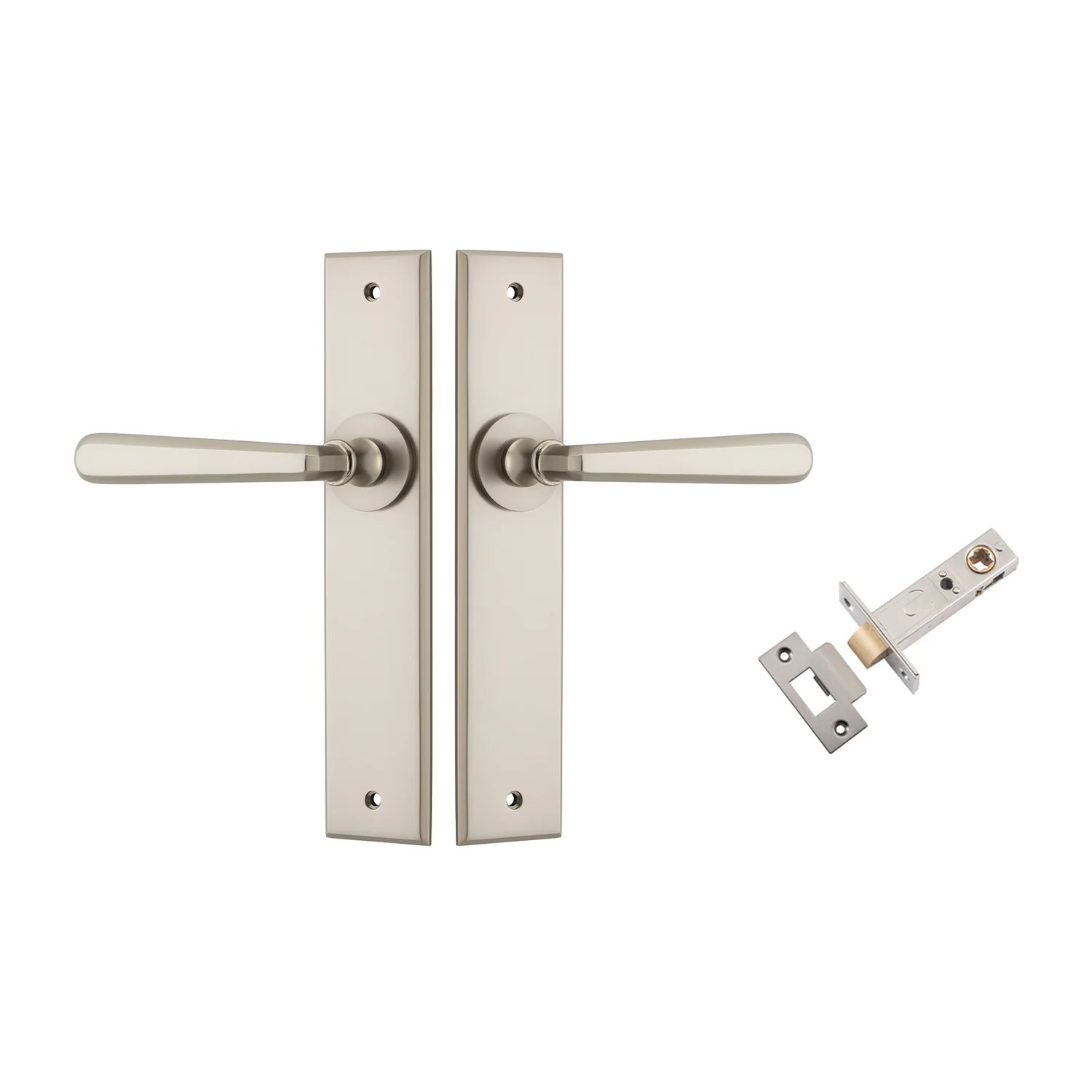 Iver Copenhagen Door Lever Handle on Chamfered Backplate Passage Kit - Available in Various Finishes - Image 10