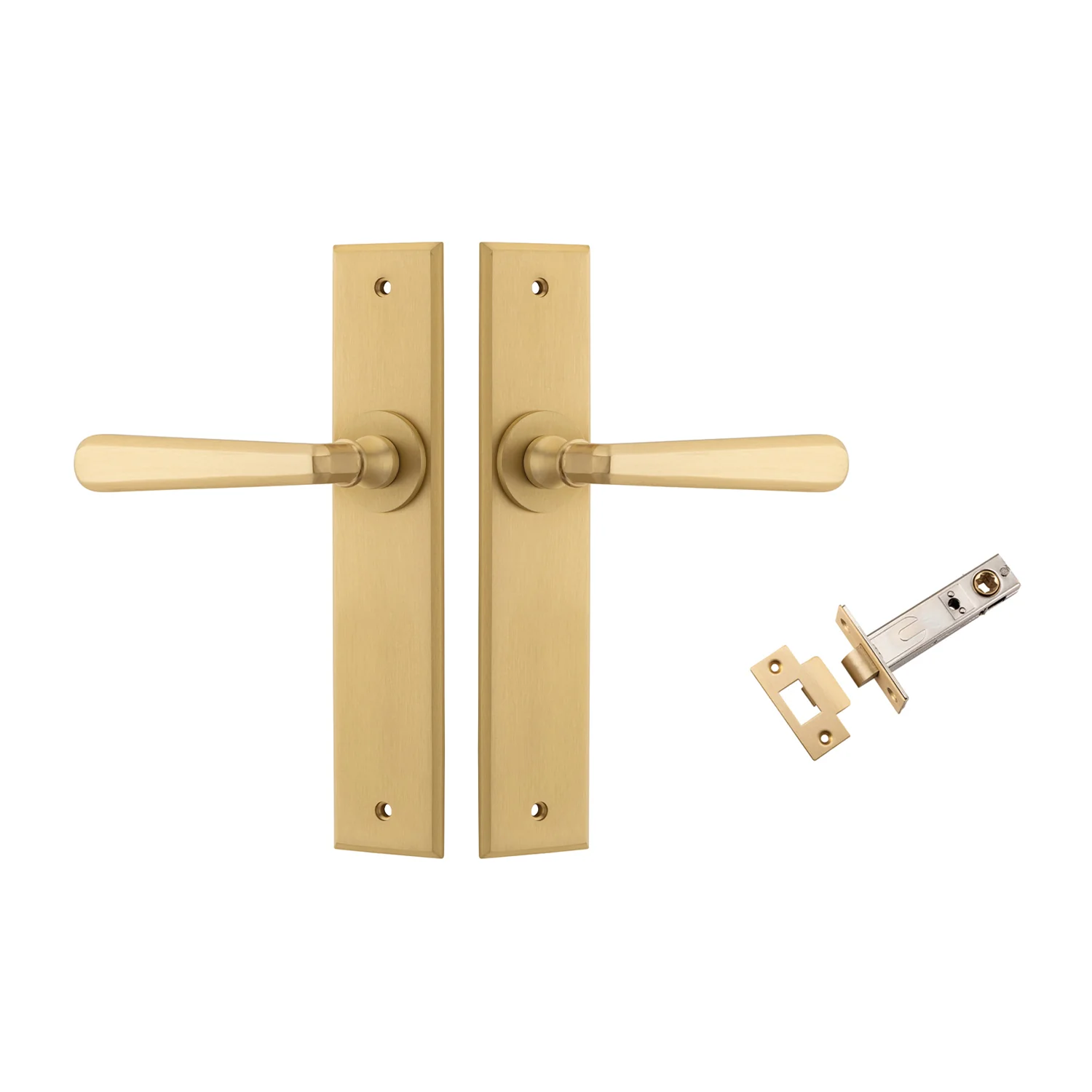 Iver Copenhagen Door Lever Handle on Chamfered Backplate Passage Kit - Available in Various Finishes - Image 11