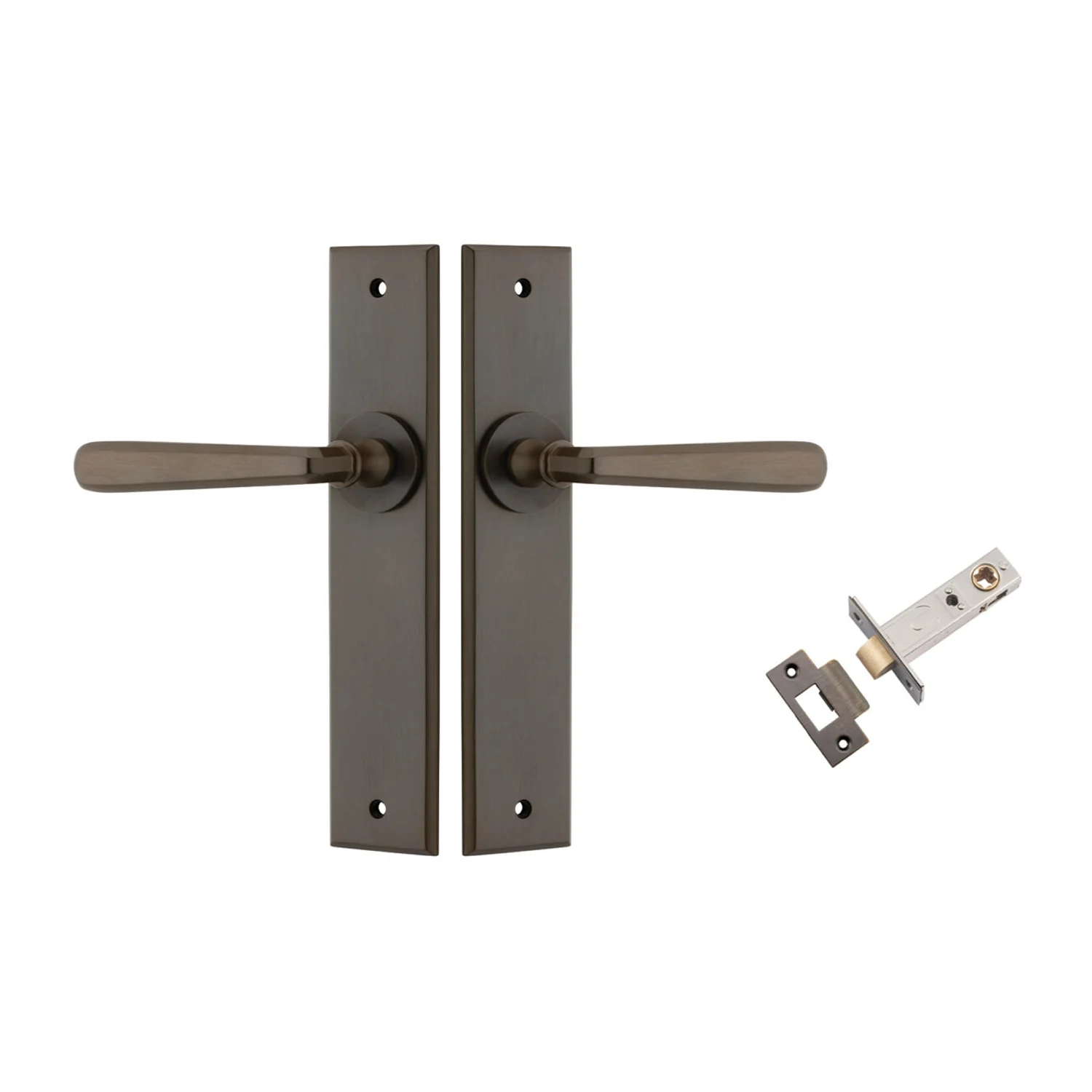 Iver Copenhagen Door Lever Handle on Chamfered Backplate Passage Kit - Available in Various Finishes - Image 5