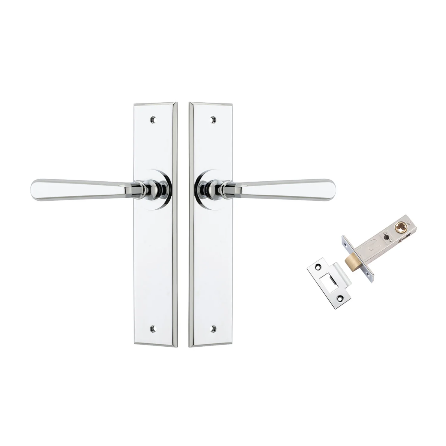Iver Copenhagen Door Lever Handle on Chamfered Backplate Passage Kit - Available in Various Finishes - Image 6