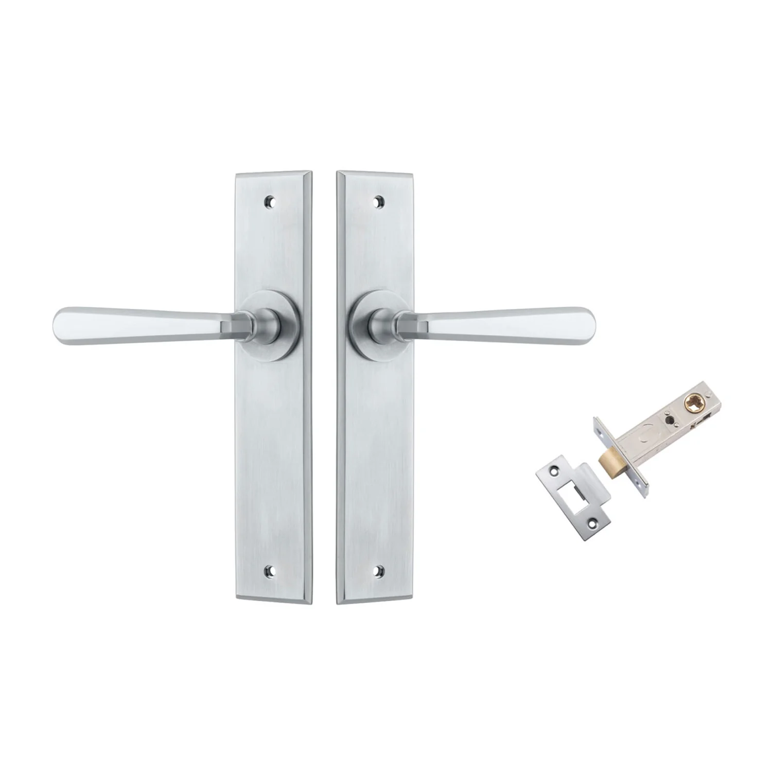 Iver Copenhagen Door Lever Handle on Chamfered Backplate Passage Kit - Available in Various Finishes - Image 7