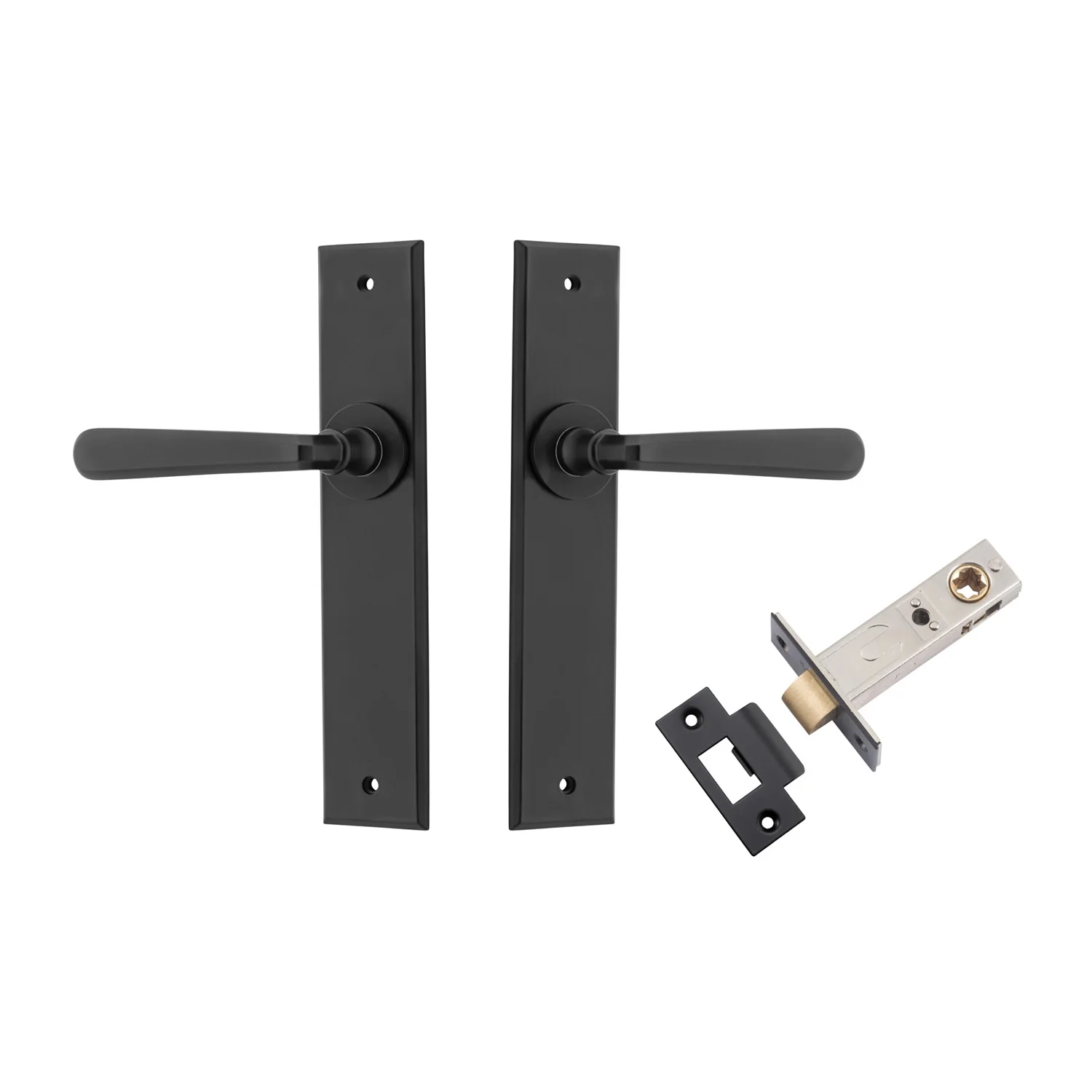Iver Copenhagen Door Lever Handle on Chamfered Backplate Passage Kit - Available in Various Finishes - Image 8