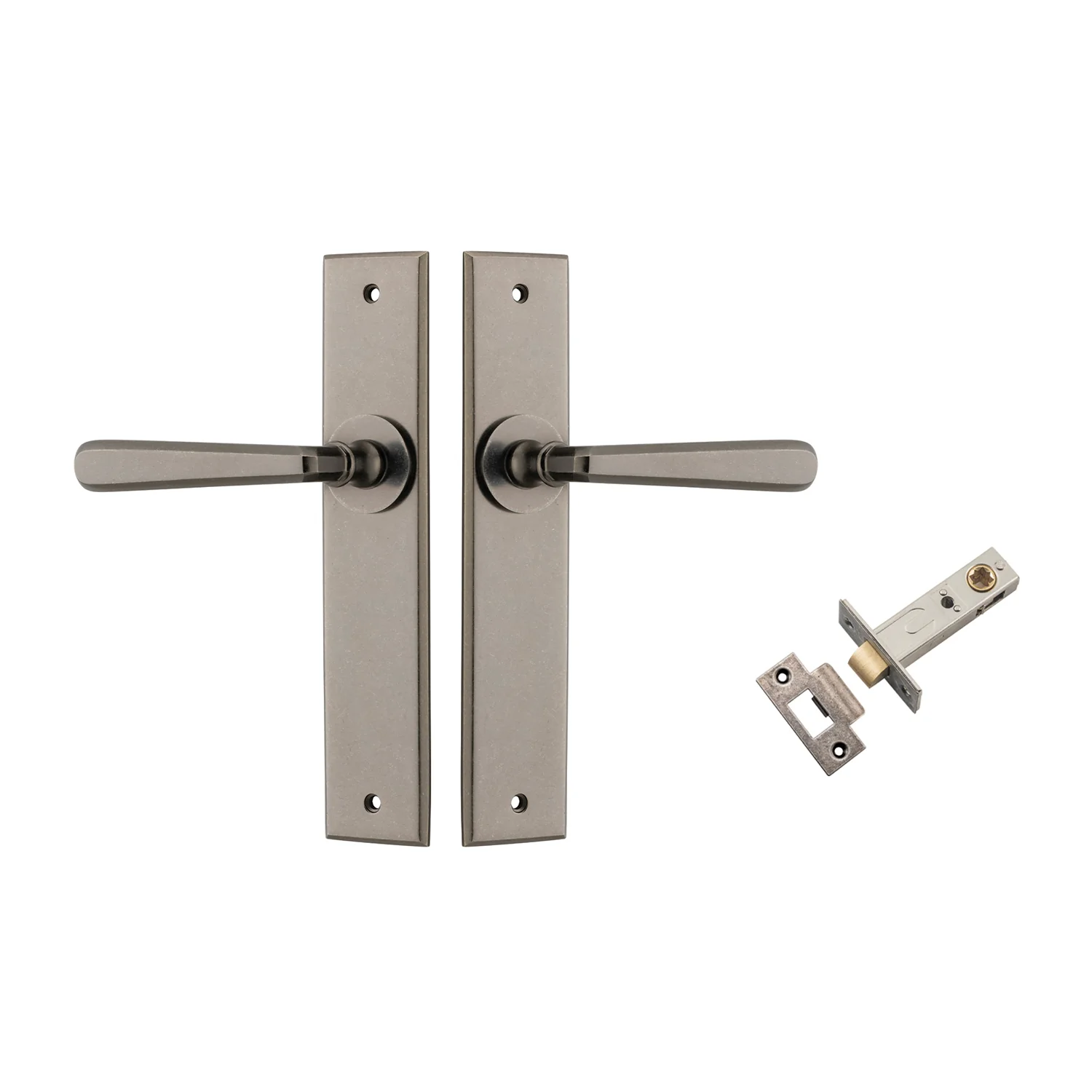 Iver Copenhagen Door Lever Handle on Chamfered Backplate Passage Kit - Available in Various Finishes - Image 9