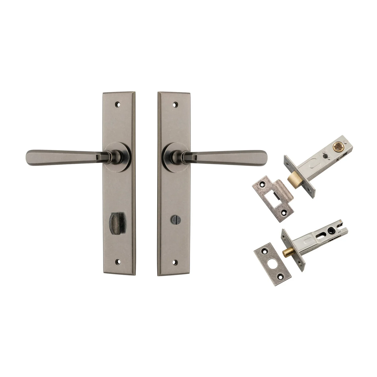 Iver Copenhagen Door Lever Handle on Chamfered Backplate Privacy Kit - Available in Various Finishes - Image 11