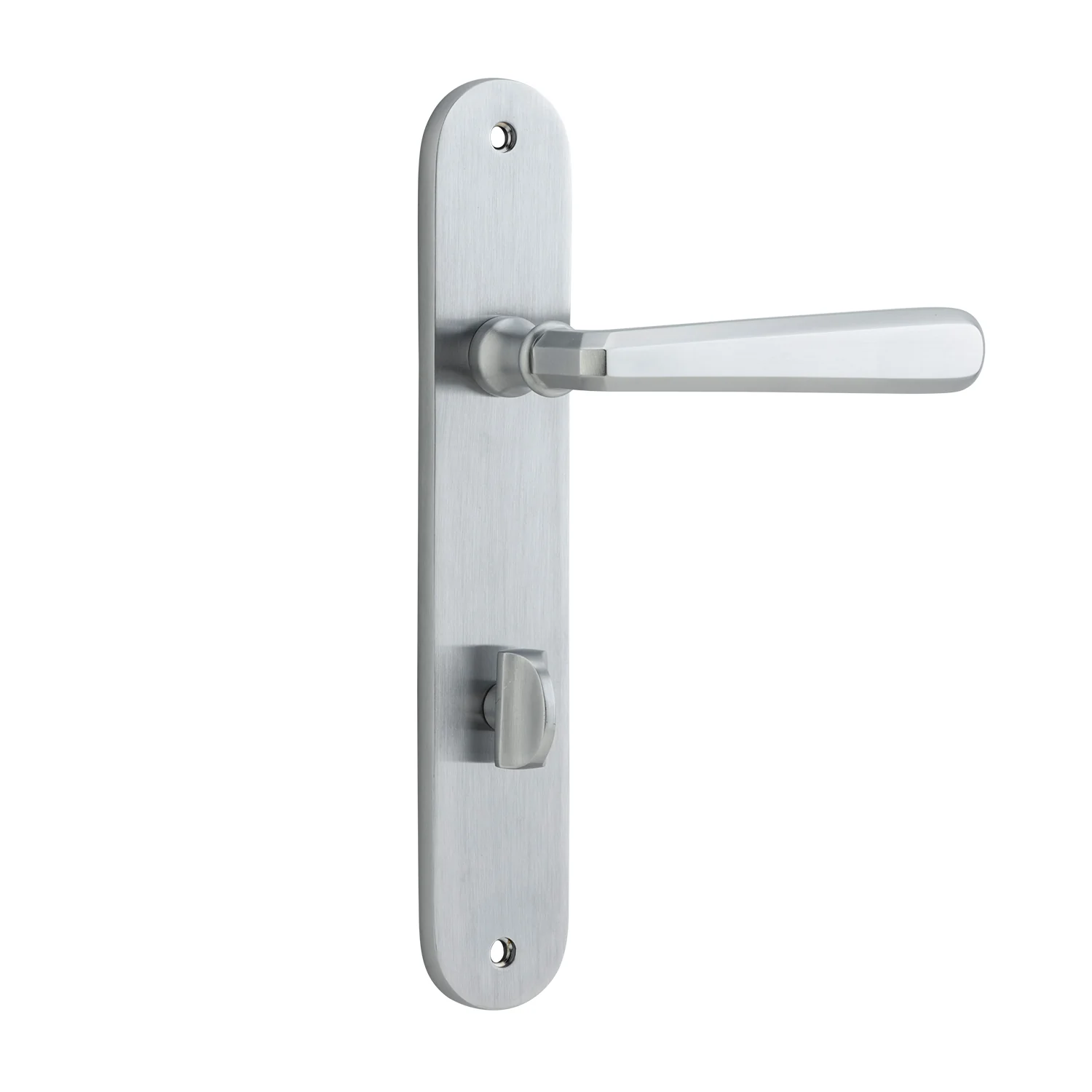 Iver Copenhagen Door Lever Handle on Oval Backplate Brushed Chrome - Image 4