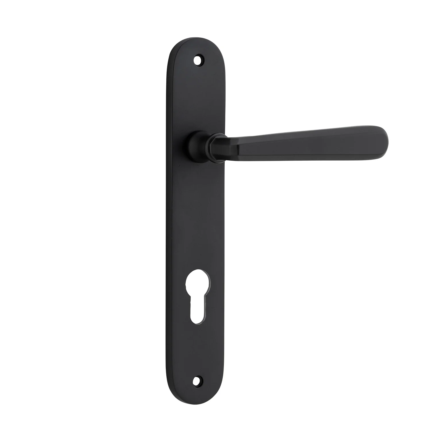 Iver Copenhagen Door Lever Handle on Oval Backplate Matt Black - Image 3