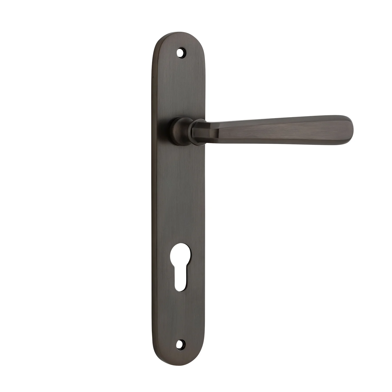 Iver Copenhagen Door Lever Handle on Oval Backplate Signature Brass - Image 5