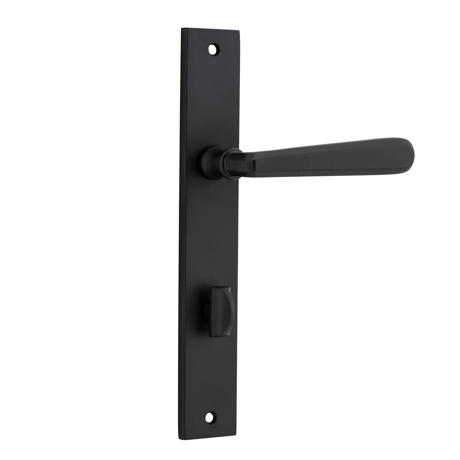 Iver Copenhagen Door Lever Handle on Rectangular Backplate Matt Black - Image 4
