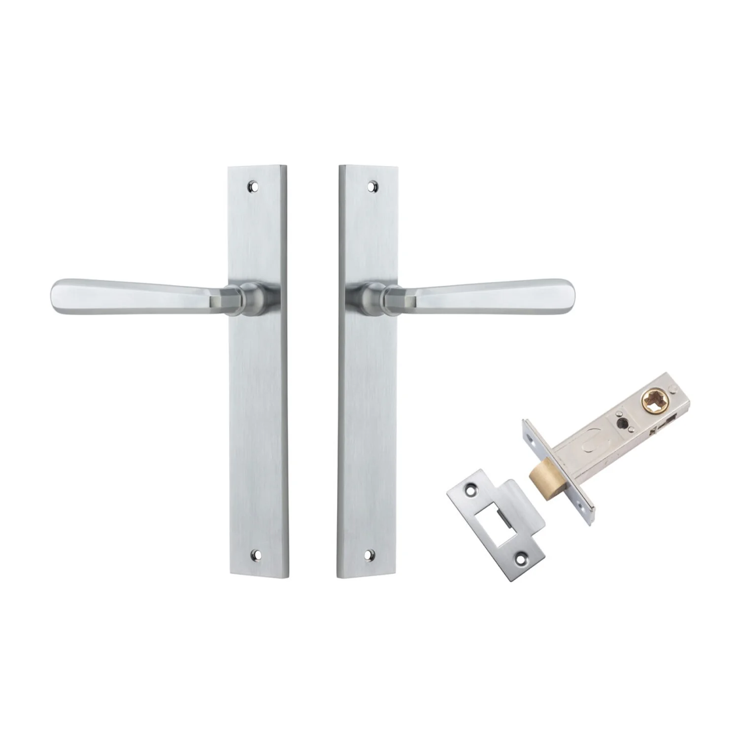 Iver Copenhagen Door Lever Handle on Rectangular Backplate Passage Kit - Image 6