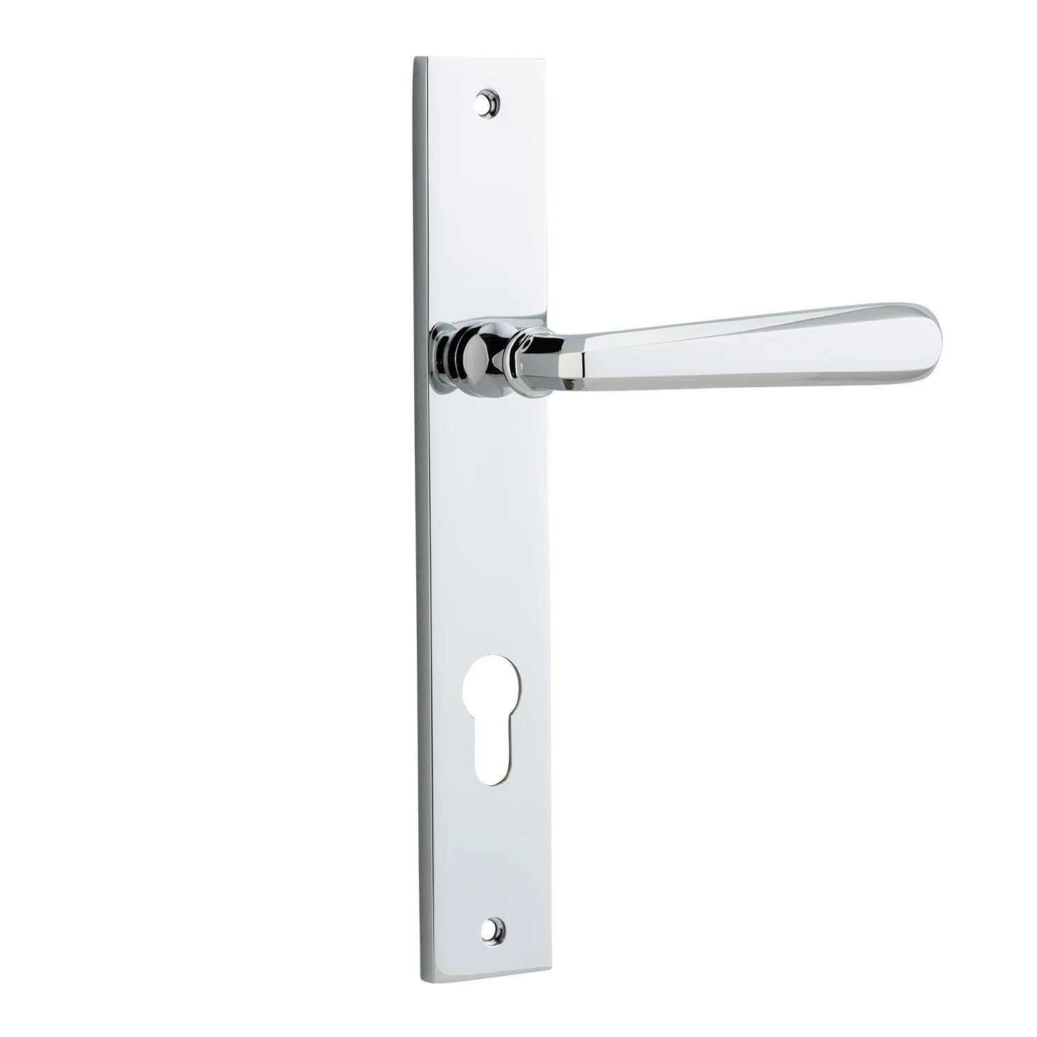 Iver Copenhagen Door Lever Handle on Rectangular Backplate Polished Chrome - Image 3