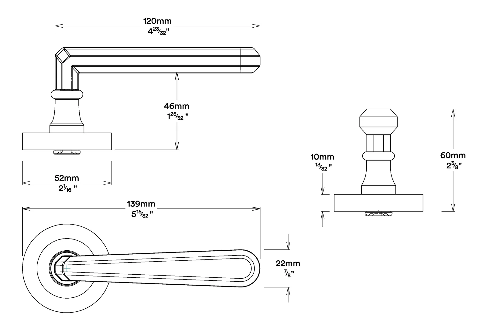 Iver Copenhagen Door Lever Handle on Round Rose - Image 4